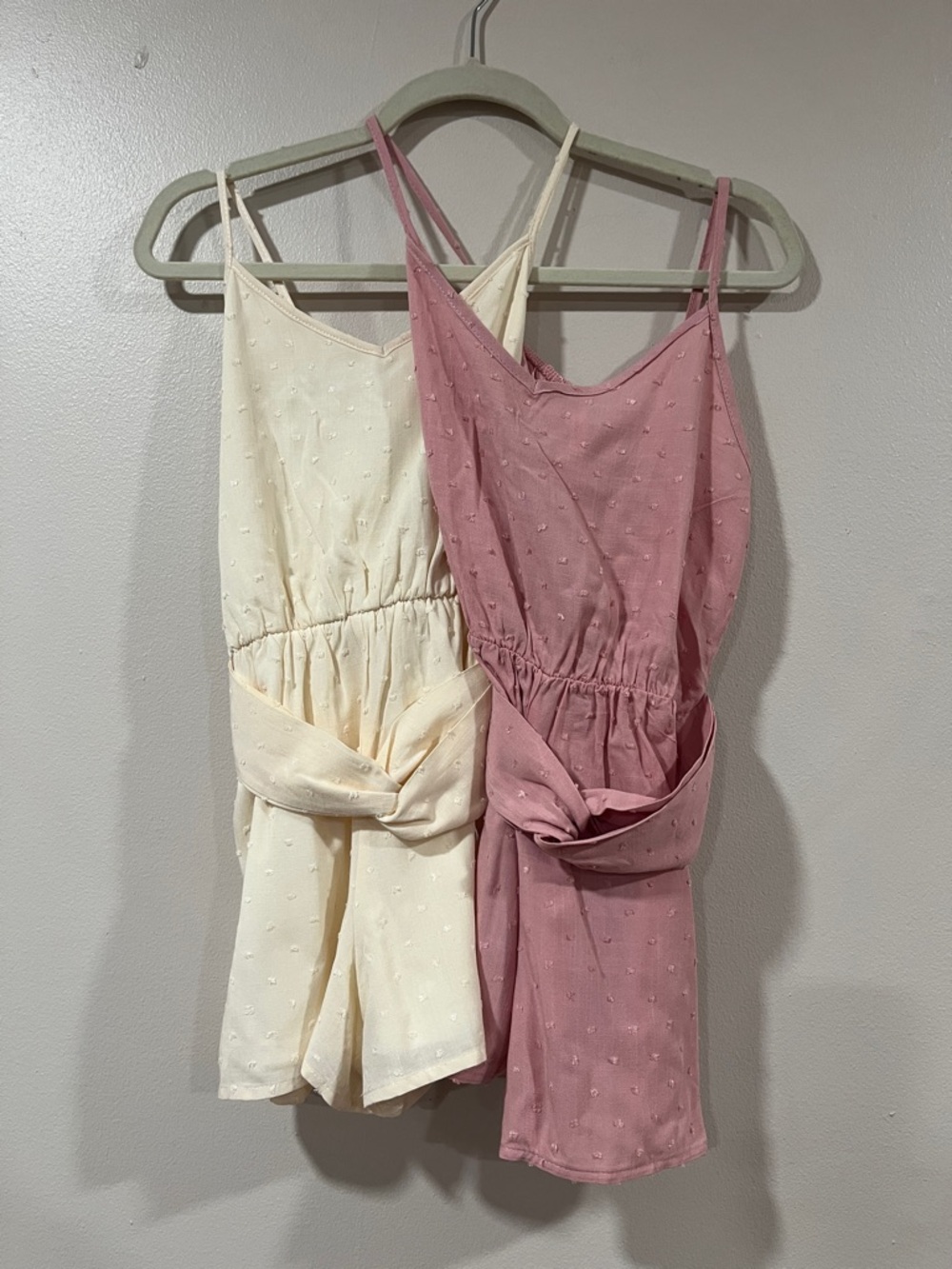 🔗 Girls Dusty Pink and Ivory 2pc Romper Bundle. Size 7/8. NWT